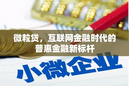 三义微粒贷，互联网金融时代的普惠金融新标杆