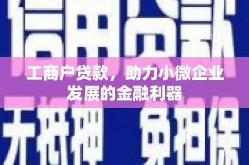 三义工商户贷款，助力小微企业发展的金融利器