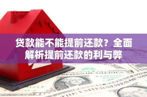 三义贷款能不能提前还款？全面解析提前还款的利与弊
