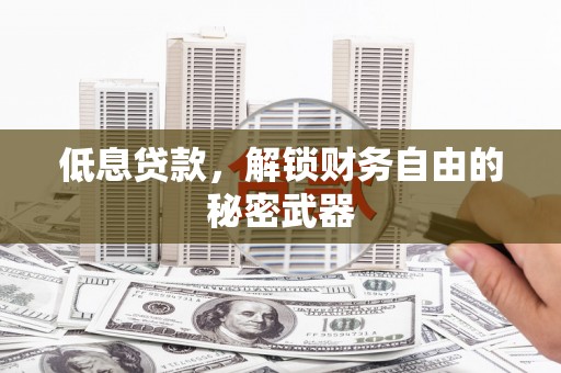 三义低息贷款，解锁财务自由的秘密武器