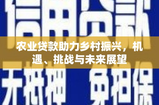 三义农业贷款助力乡村振兴，机遇、挑战与未来展望