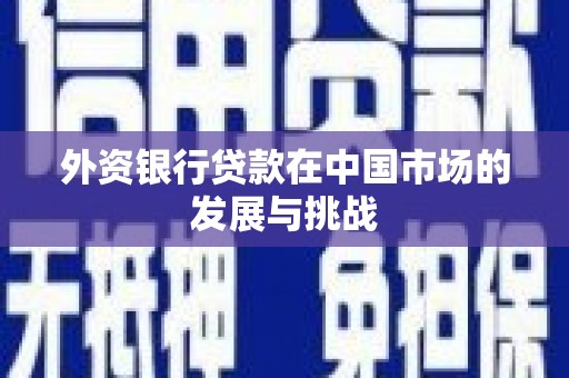 三义外资银行贷款在中国市场的发展与挑战
