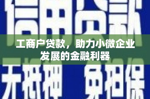 三义工商户贷款，助力小微企业发展的金融利器
